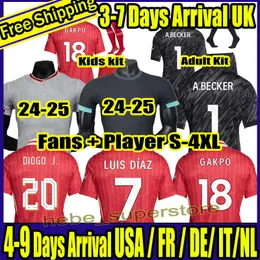 S-4XL 24 25 Szoboszlai Soccer Jerseys Jersey 2023 2024 2025ゴールキーパーダークグレーダーウィンロバートソンサラサッカーシャツ大人の子供