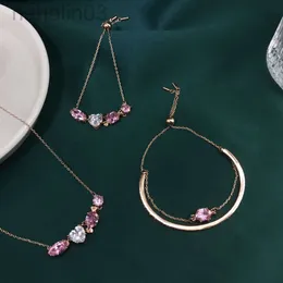Desginer Swarovski Halsband smycken Marg Necklace Womens Candy Colored Crystal Armband Orchid Heart Lock Lovers Day Present till flickvän