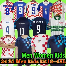 2025 Croacia Modric Soccer Jerseys National Mandzukic Perisic Kalinic 2024 Euro Cup Chorwacja Koszula piłkarska Kovacic Rakicic Kramaric Men Kit Mindury 4xl 4xl