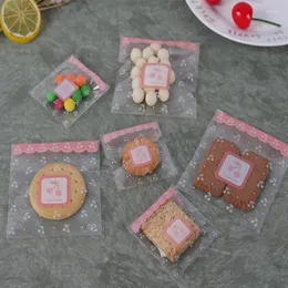 선물 랩 100pcs 체리 비스킷을위한 투명 플라스틱 포장 가방 사탕 쿠키 꽃 자조 보석 파티 포장
