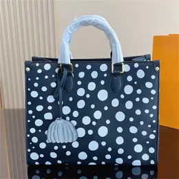 Borse da tote di scarabocchi vintage chic borse da design a pois con borse a tracolla della borsetta di lusso classico borse per la spesa di grandi dimensioni borse