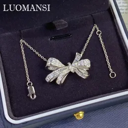 Luomansi Super Massing Bowknot Diamond S925 Серебряное ожерель