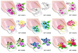 Hela60blad XF1001XF1060 Nail Art Water Tranfer Sticker Nails Beauty Wraps Foil Polish Decals Tillfälliga tatueringar Vattenmärke8519713