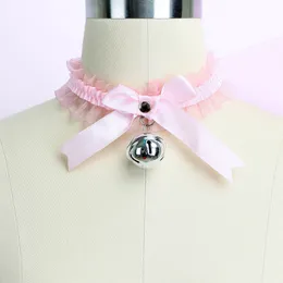 Regulowany koronkowy dławik z dzwonkiem słodkie gotyckie gotyckie naszyjniki dla kobiet dla kobiet dziewczęta Odłączane Cosplay Party Biżuteria