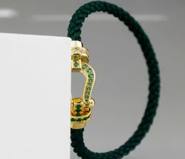 Designer smycken lyxiga armband hög kvalitet 1: 1 CSSic hästsko rött läder för par 00102175547