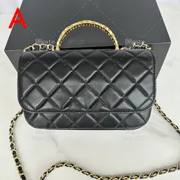 1:1 High Quality imitation artificial rhinestone Apical handle tote bags 22 cm Mirror mass Lambskin lady flap bag luxury crossbody bag With Box LC448