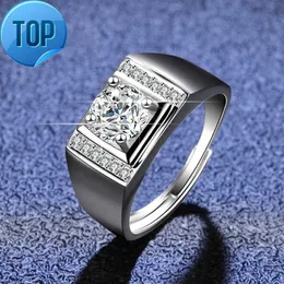 Ringar smycken D VVS Moissanite Diamond Ring Sterling Silver 925 Moissanite Jewelry 1CT Fine Jewelry for Girl Gift