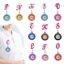 Relógios da mesa Relógios rosa Letras grandes CLIP Pocket Watches watche para enfermeira com sile case feminino no relógio de enfermagem entrega otpuj