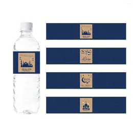 Decoração de festa 24pcs Eid Mubarak Water Bottle Stickers Decorações Ramadã 2024 Etiquetas para decoração islâmica muçulmana al-Fitr