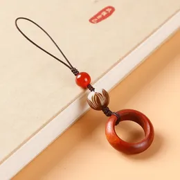Handmade DIY Natural Agate Finger Ring Hand Rope Pendants Keychain Mobile Phone Jewelry Cord Anti Drop Fall Protector