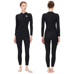 Kvinnors professionell dykdräkt kallt och varmt m kloropren gummi topp och byxor skarvning set kvinnor tjock rygg simning och surfdräkt 240430