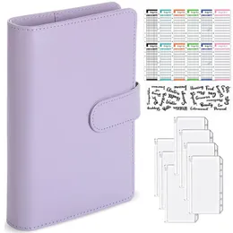 A6 Budget Binder Notebook Bargeldumschläge System Set Taschen PU Leder Geld sparen Bill Organizer Accessoires 240430