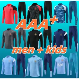 24 25 Man City Tracksuit Haaland Half zip Training Suit Men Kids Kids 2024 2025 De Bruyne Mens Soccer Tracksuits Sportswear Football Survatment Foot Chandal