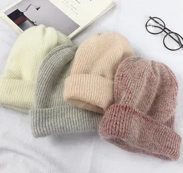 Chapéus femininos de grife com chapéu de pele de coelho de cor sólida para mulheres com muitas cores Caps de gorro da moda para inverno opcionals6382736