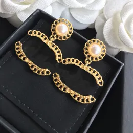 Superior Pearl Diamond Earrings Designer Studs Brand C-Letter Earring Women Love Gifts Par Brass Stud Fashion Accessorie Jewelry A365