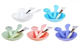 Escovas de maquiagem 4pcs máscara de face tigela de tigela conjunto de máscara diy com spatula facial de silicone beauty skin Care9945365