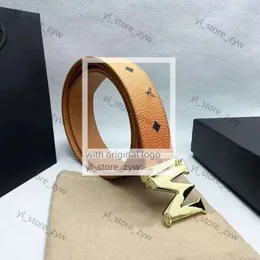 Fashion Mcm Letters Metallic Belts Designer Belt For Womenmens Mcm Genuine Leather Vintage Woman Outdoor Casual High Quality Mcm Man Luxury Reversible Belt 10d