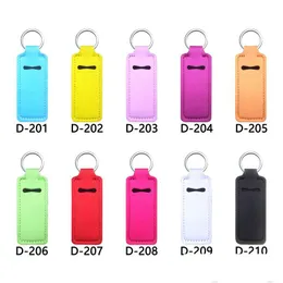 Party Favor Portable Neoprene Lipstick Holder Keychains Solid Color Outdoor Chapstick er Storage Bag Drop Delivery Home Garden Festi Dhzeg