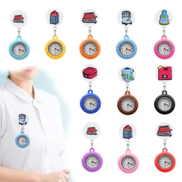 Other Watches Daily Necessities Clip Pocket Pattern Design Nurse Watch With Second Hand Retractable For Student Gifts Clip-On Hanging Otreh