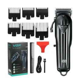 VGR v282 Máquina de corte de cabelo profissional elétrico aparador barbeiro recarregável Clipperless sem fio para homens 240515