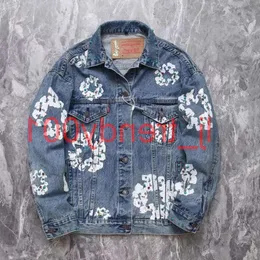 Tasarımcı Erkek Denim Ceket Ceket Hoodie Kalite Denim Pantolon Stil Vintage Üç Boyutlu Köpük Kapok Baskı Graffiti Erkekler Kadınları İşlemeli Üst Pantolon Seti BV