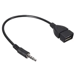 Jack 3.5 Aux Audio Plug to USB 2.0 Converter Aux Cable Cord per auto Speaker U Disk USB Flash Drive OTG Adattatore convertitore