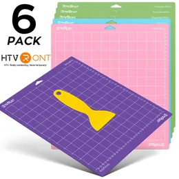 HTVRONT 6 Pack 12x12in Mixed Colors PVC Adhesive Cutting Mat Base Plate Tool Pad for Cricut Explore Air/Air2/Maker DIY Machine 240430