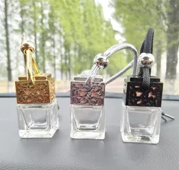Cube Car Parfümflasche Hanging Hohlkernrückverziererluftfrischer für ätherische Öle Diffusor Duft leere Glasflasche PE5682334