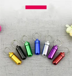 Nyckelhållare Aluminium Waterproof Pill Box Bottle Holder Container Keychain Key Chain Pill Box Jar Storage 48mm17mm Stash 346 V26698704