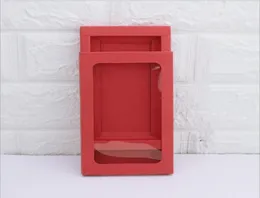 Enkel Kraft Cardboard Phone Case Packaging Box RedwhiteBrown Brock Paper Drawer Box med Clear Window8744080