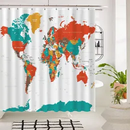 Shower Curtains Industrial Luxury Curtain Decor Modern Nordic Map Bathroom Products Rideaux De Douche Home Garden Supplies