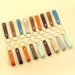 8 cores Pu Chave -chave de couro para presente de couro Cadeia Chave Men Women Car Key Strap Wallet Keychains Keyrings Fashion