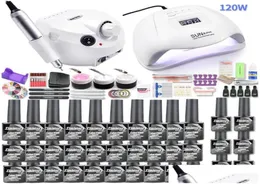 Nagelkunst -Kits 30pcs Gel Politur Set 35000 U / min Drill Hine Kit mit 120W UV LED Lampe Maniküre Tools Drop Lieferung Gesundheit Schönheit DHSDW5303459