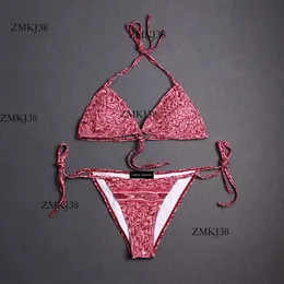 Louiseviution Bikini Designer Swimwear Women's Body Printed Small Letter Lace Up Triangle Bikini With Chest Pad Without Steel Support Sexy Lvse Bikini Triangl 235