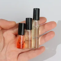 병 Botellas de perfume de Vidrio de Bayoneta de Resorte Invisible de 2ML 미니 Pulverizador de tapa negra botella de muestra de vidr