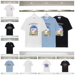5a 2024 Casablanca T-Shirt New Herren T-Shirt Designer T-Shirt Freizeit atmungsaktives T-Shirt-Buchstaben gedruckt Kleidung Sommer lässig Kurzarm 001