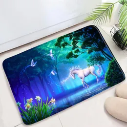 Bath Mats Dream Fairy Tale Forest Horse Butterfly Elf Print Mat Comfortable Toilet Bathroom Rugs And Decor