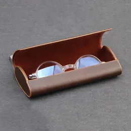 CUBOJUE PU -Leder -Brillen Kisten Braune Brille Hüllen Sonnenbrillen Box Iron Anti Press Magetische Hartschutz Vintage Marke 240514