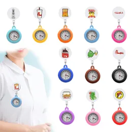 Pocket Watches Fe Chicken Clip Clip-On Hanging Lapel Nurse Watch FOB For Nurses Alligator Medical Hang Clock Dractable Hospital Otkae