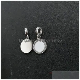 Charms sublimação em branco redondo po pó slider de metal big hole 5mm impressão de transferência européia de consumo de materiais de entrega jóias de entrega dhr9w