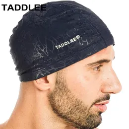 Taddlee Mens Swimming Hat Pu Fabric Silicone Lycra Swimming Hat Swimming Pool Waterproof Sports Adult Swimming Swimming Accessories Large Outdoor 240509