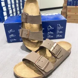 Pantofole di lusso sandali designer sandali boken pancione di sughero per le scarpe da donna a doppio taglio indossano coppie sandali fuori in estate