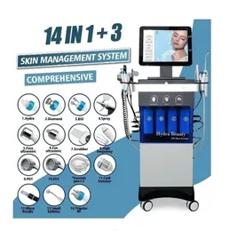 14 in1 Face Care Devices Skin Rejuvenation Hydra Dermabrasion Machine for Anti-aging Wrinkle Removal Skin Deep Cleansing and Face Lifting Pro steamer