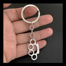 Keychains Lanyards 1st Charm Ai Punch Knuckle Dusters Keychain Antique Silver Plated Pendants Key Ring Diy Handmade Tibetan Silver Finding SMEE saymy Y240510