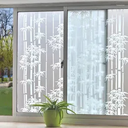 Fönster klistermärken film frostat ogenomskinligt glas självhäftande integritet vit/grön bambu sovrum badrum hem dekorativ