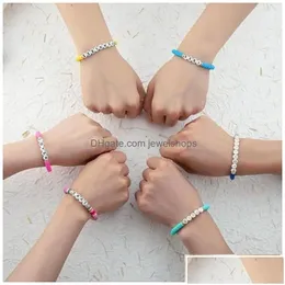 Beaded Beaded 11Pcs Taylor Swiftie Friendship Bracelets Set Surfer Heishi Beads Strands Fearless Letter Charm Stackable Soft Clay Boho Dhojq