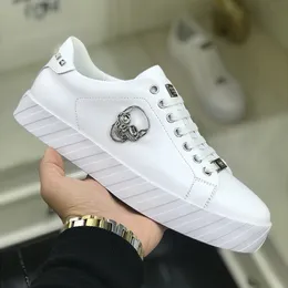 Mens Philipe Plein Shoes Brand Low-Tops Luxury Designer Shoe Fashion High Quality Leather Metal Skulls PP Pattern Casual Business Board Running Sneakers for Men