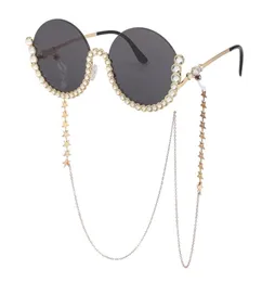 Moda Classic Designer Sunglasses para homens Mulheres Luxo piloto polarizado Sun Glasses Pearl Com Chain UV400 Eyewear PC Frame Polar7550192