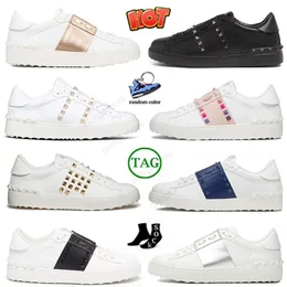 Fashion 2024 casual shoes platform canvas shoe rivet Italy ladies classic open sneakers Rose gold black white pink navy blue spikes low patchwork men womens Skate