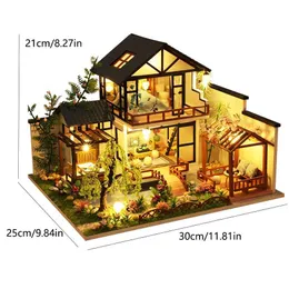 Architektur/DIY House Building Model Doll House 3D Puzzle Mini DIY Kit Produktion und Montage von Raumspielzeug -Schlafzimmer -Dekoration mit Möbeln W.